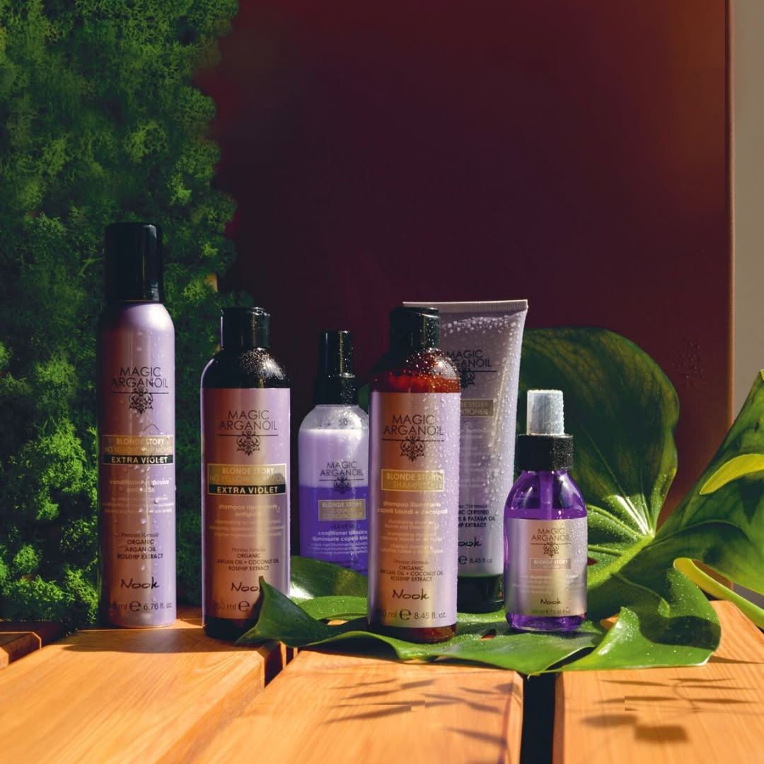 Set Magic ArganOil Extra Violet – Tratament pentru păr blond, neutralizează tonurile galbene și hidratează