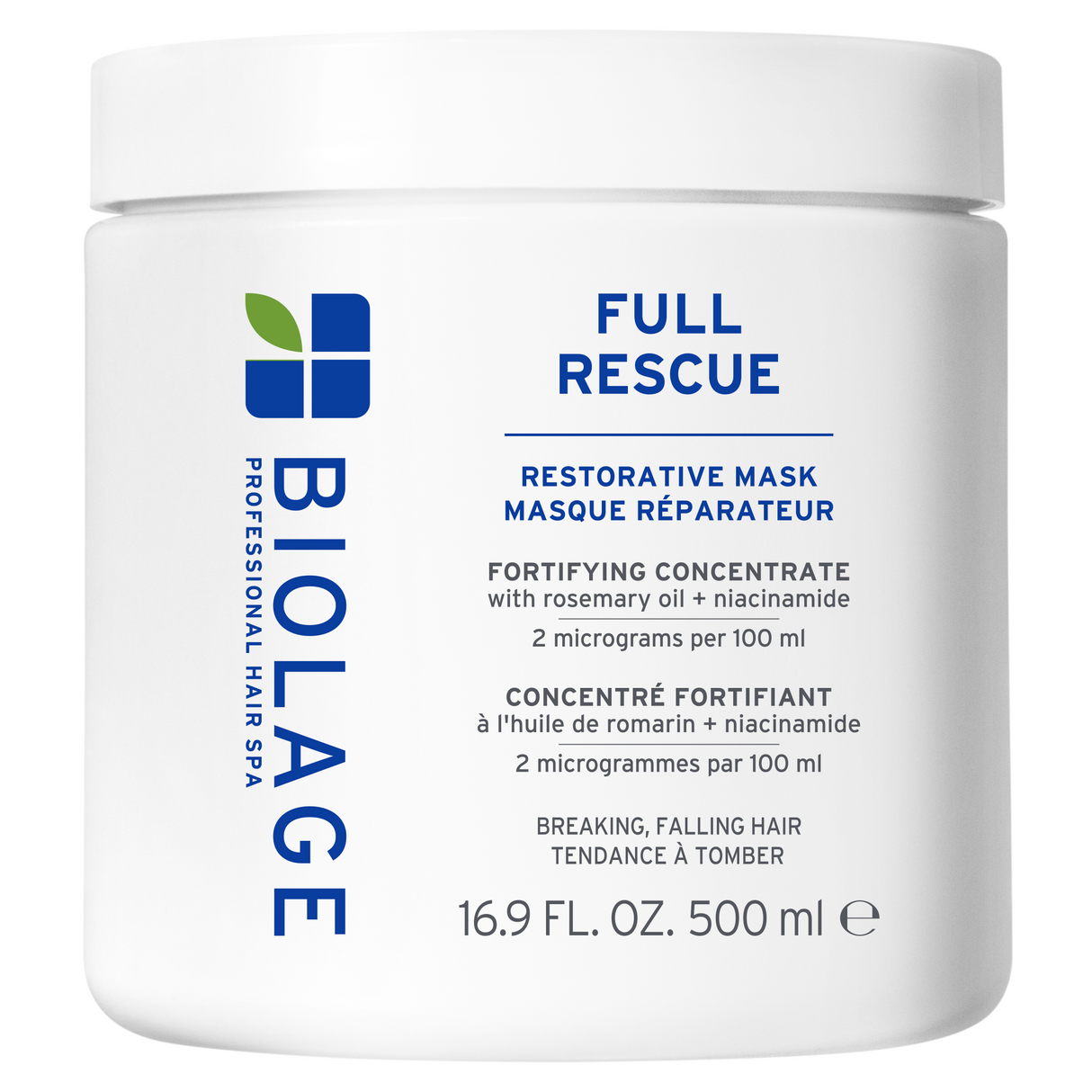 Biolage Full Rescue – Mască tratament fortifiantă împotriva căderii părului cu ulei de rozmarin și niacinamide – 500ml