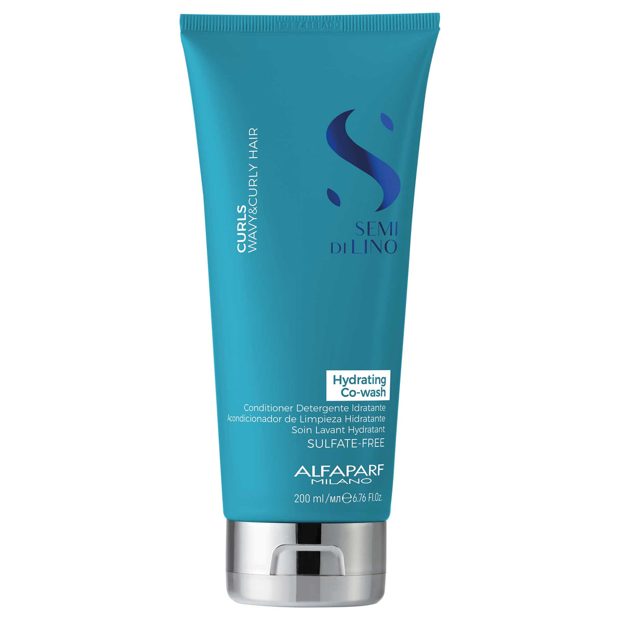 Alfaparf Milano Semi di Lino Curls Hydrating Co-Wash 200ml – Cremă de Curățare Fără Spumă pentru Buclé Hidratate, Elastice și Fără Frizz