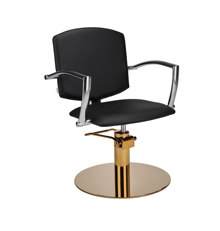 Ayala Pako G1 P-7 Scaun de Coafor Negru cu Bază Rotundă Aurie