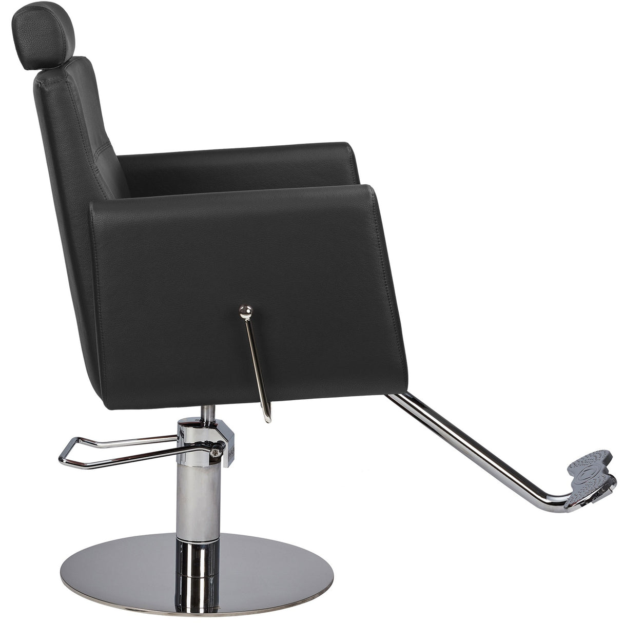 Ayala Scaun de Frizerie Ray 01 Negru / Bază Rotundă Argintie