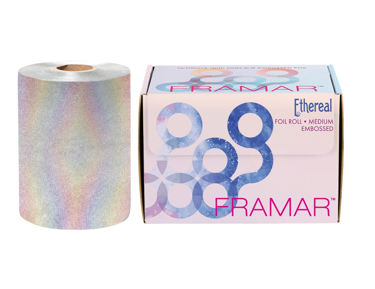 Framar Ethereal M – Rolă Profesională de Folie din Aluminiu pentru Șuvițe, 12,7 cm x 97,5 m