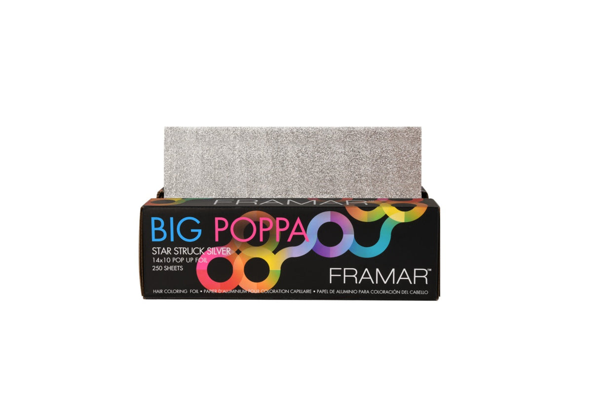 Framar Big Poppa XL – Set 250 Folii de Aluminiu Pre‑Tăiate și Embosate pentru Șuvițe și Colorări Profesionale
