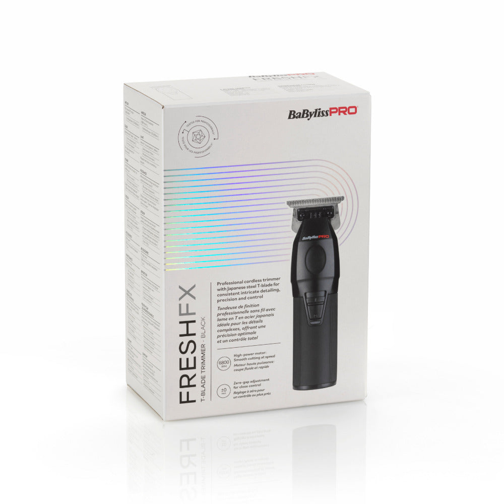 BaBylissPRO FreshFX T‑Blade Trimmer FX76E – Trimmer Profesional cu Lamă T și Motor DC 6800 RPM, USB‑C