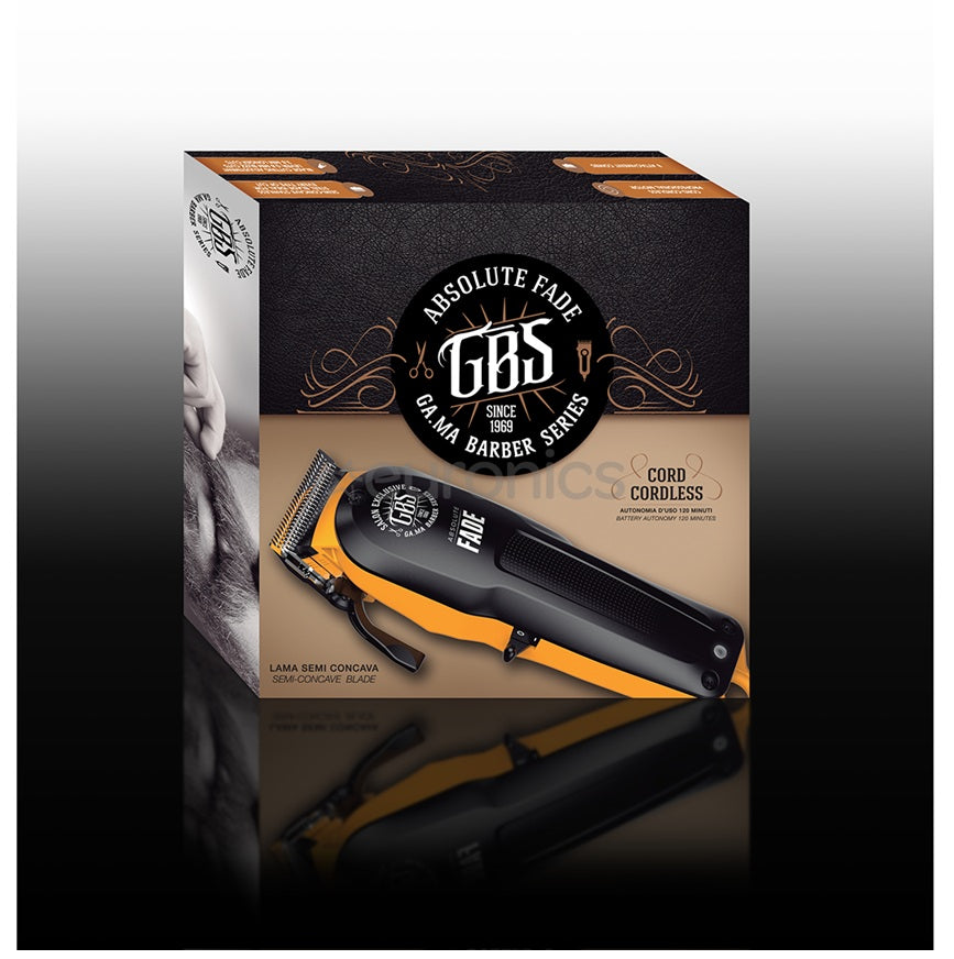 GA.MA Absolute FADE – Mașină Profesională de Tuns  Cord/Cordless cu Lamă Semiconcavă și Autonomie 120min