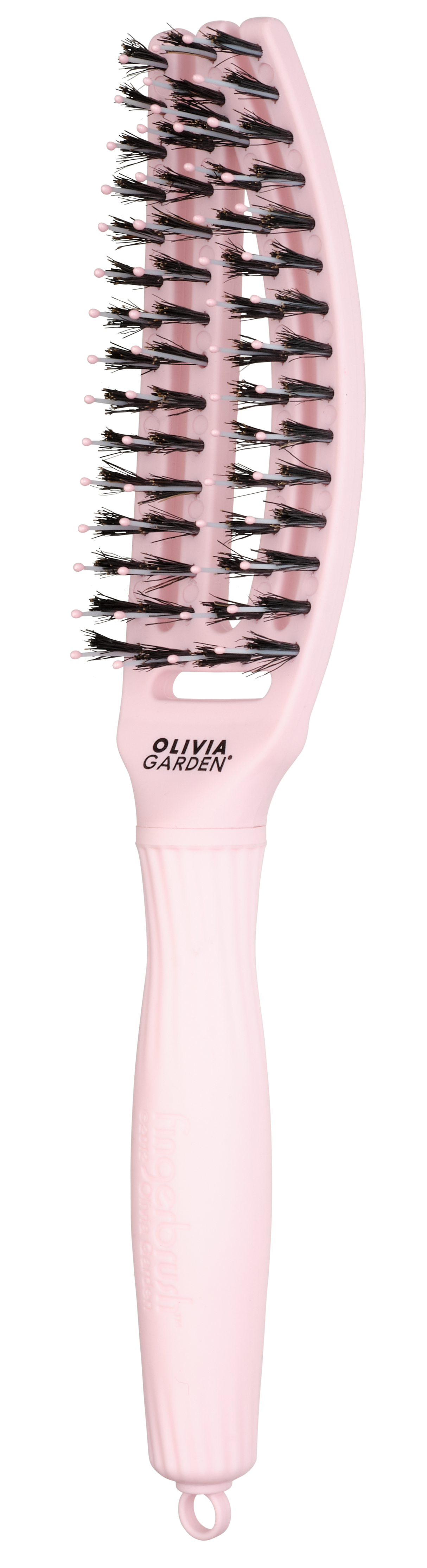 Olivia Garden Fingerbrush Care Iconic Boar & Nylon – Roz pastel S – Pieptene profesional pentru descâlcire fără durere și păr strălucitor