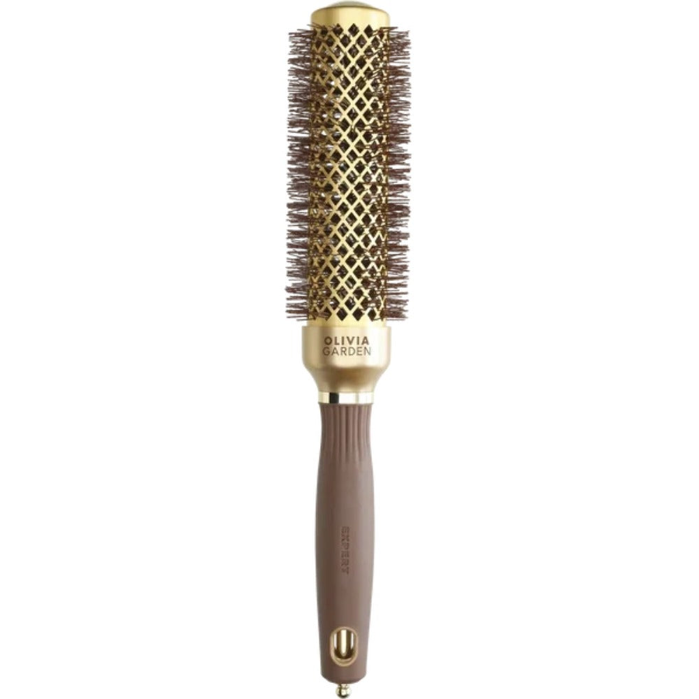 Olivia Garden Expert Blowout Speed XL Wavy Bristles Gold & Brown Perie Profesională pentru Blow-Dry Rapid 35