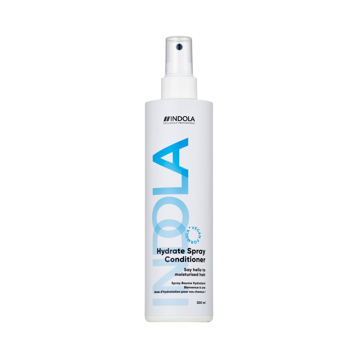 INDOLA Hydrate Spray Conditioner – Balsam Leave-in Hidratant cu Acid Hialuronic și Pantenol pentru Păr Uscat și Fragil 300ml