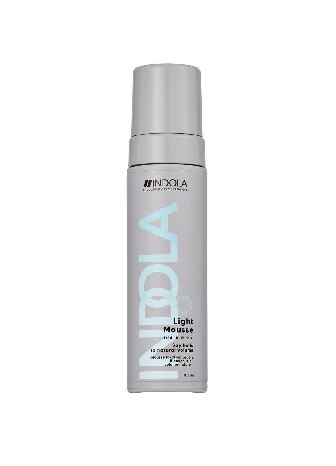 Indola Light Mousse 200ml – Spumă Profesională pentru Volum Ușor, Fixare Flexibilă și Protecție Termică