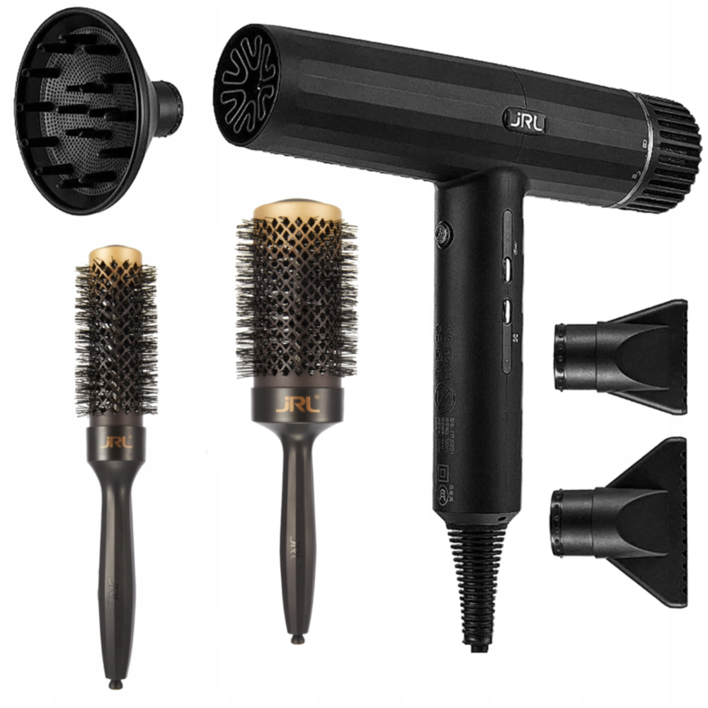 JRL Set Uscator de par Forte Pro Dryer 90.000 RPM + 2 Perii pentru par