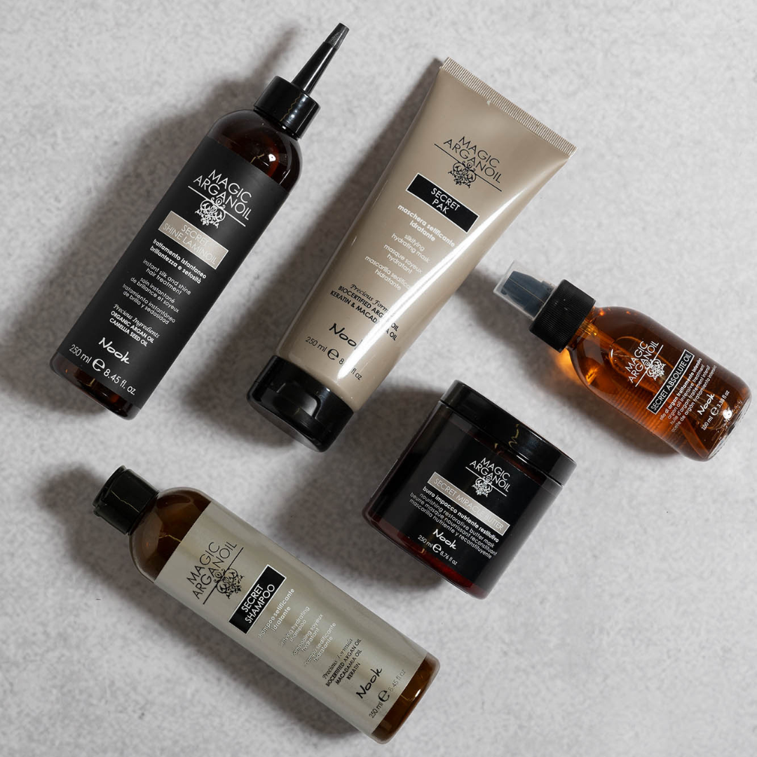 Gama Nook Magic Arganoil – șampon, mască, tratament și ulei pentru îngrijirea părului
