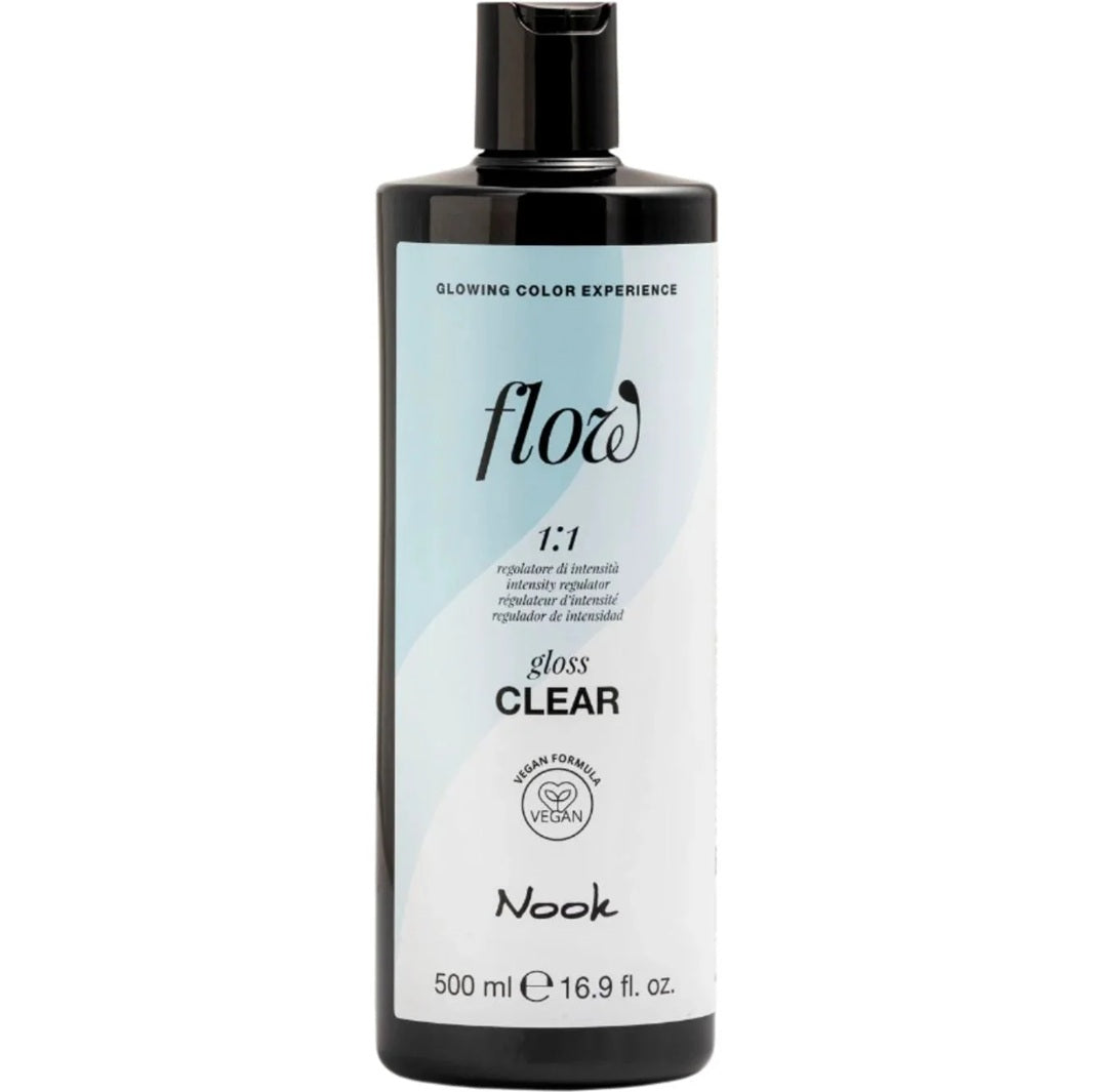 Nook Flow GLOSS CLEAR 500ml – Intensificator de strălucire & personalizator de culoare cu formulă vegană și pH echilibrat