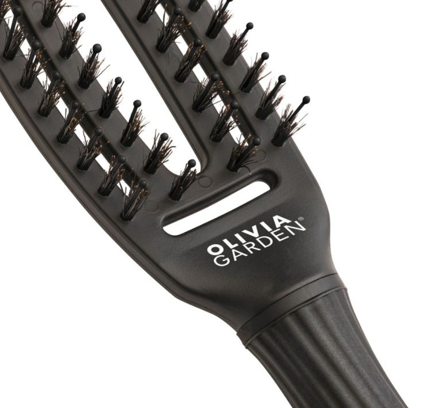 Olivia Garden FingerBrush Combo Small Full Black – Perie Profesională Antistatică pentru Descurcare și Finisaj Neted S