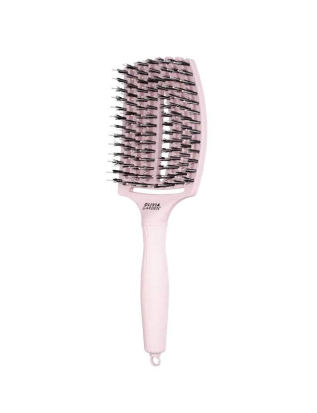 Olivia Garden FingerBrush Combo Pastel Large Pink – Perie Profesională pentru Descurcare Ușoară, Volum și Strălucire L