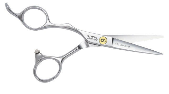 Olivia Garden SilkCut PRO Left 5" – Foarfecă Profesională Offset pentru Stângaci, cu Lamă Convexă din Oțel Japonez și Design Ergonomic Premium