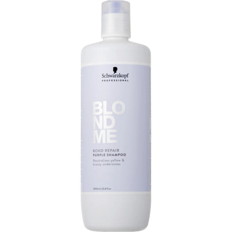 Șampon Mov Neutralizant Schwarzkopf BLONDME Bond Repair – Anti-Galben, Reparare și Claritate pentru Părul Blond