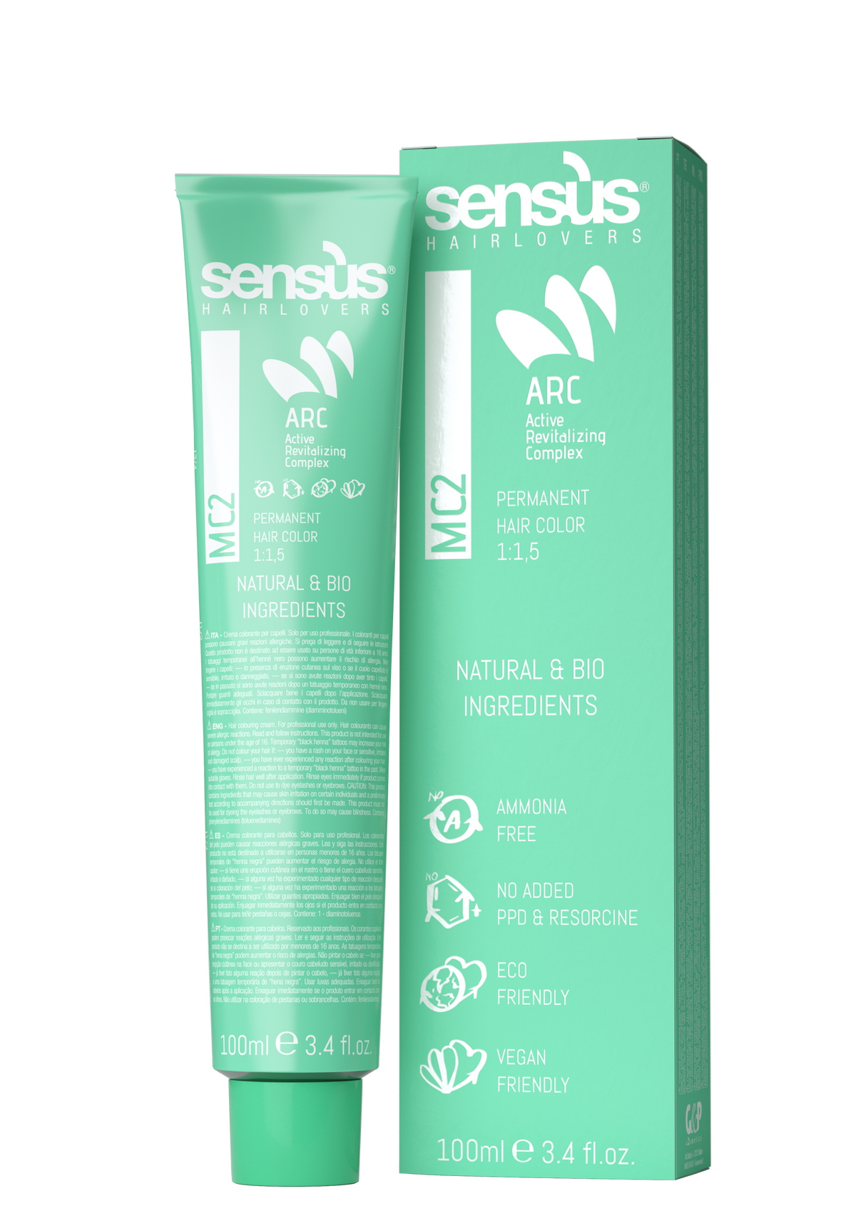 Sensus MC2 Vopsea de Păr Permanentă 100ml Acoperire Completă a Firelor Albe și Culoare Durabilă