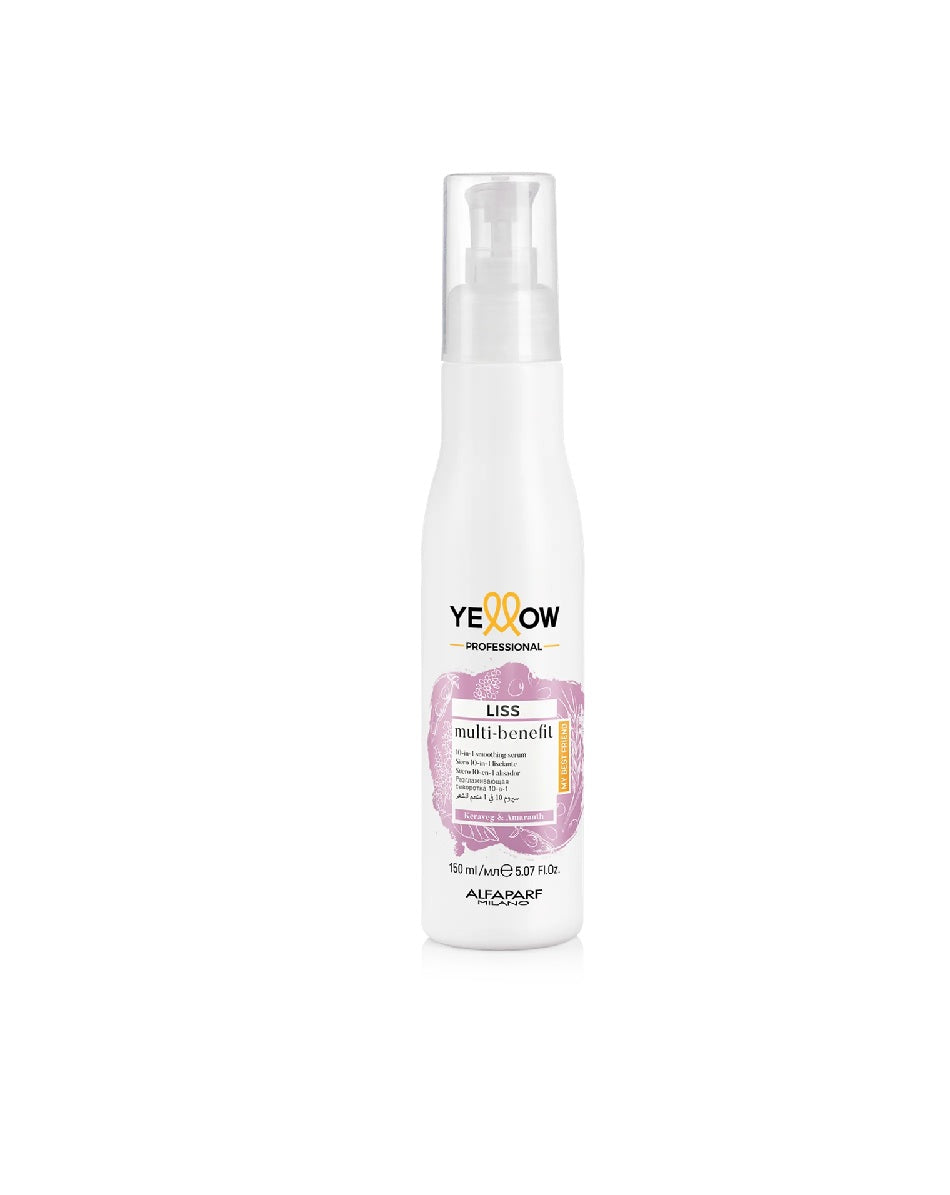 Yellow Serum Liss Multi-Benefit– Ser 10-în-1 pentru Netezire, Anti-Frizz și Strălucire Supremă