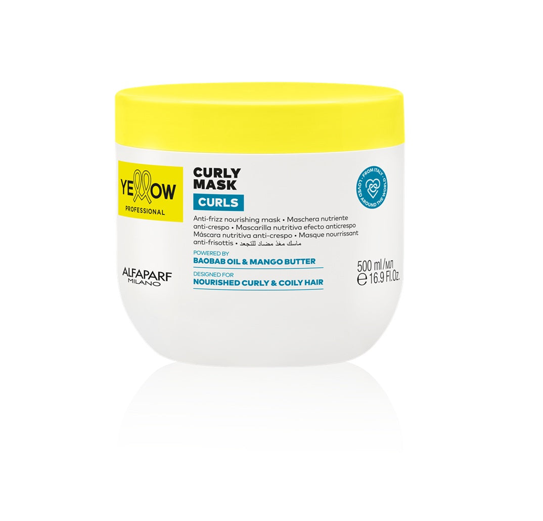 Yellow Professional Curls Mască Hidratantă pentru Păr Cret și Uscat– Regenerare Intensivă, Anti-Frizz și Control al Volumului