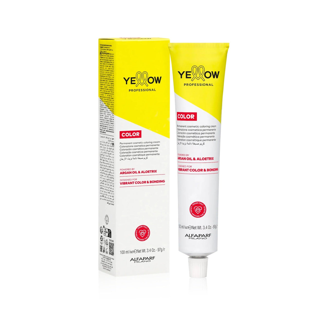 Yellow Professional Color Cream Vopsea de Păr Permanentă 100ml Culoare Vibrantă și Hidratare cu Ulei de Argan