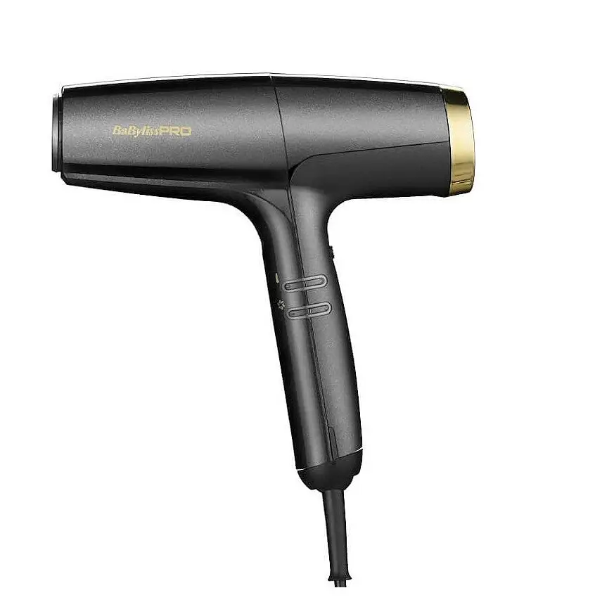 Uscător De Păr Profesional BabylissPro Falco Black Gold 2000W, Viteză aer 244km/h, Zgomot 70dB