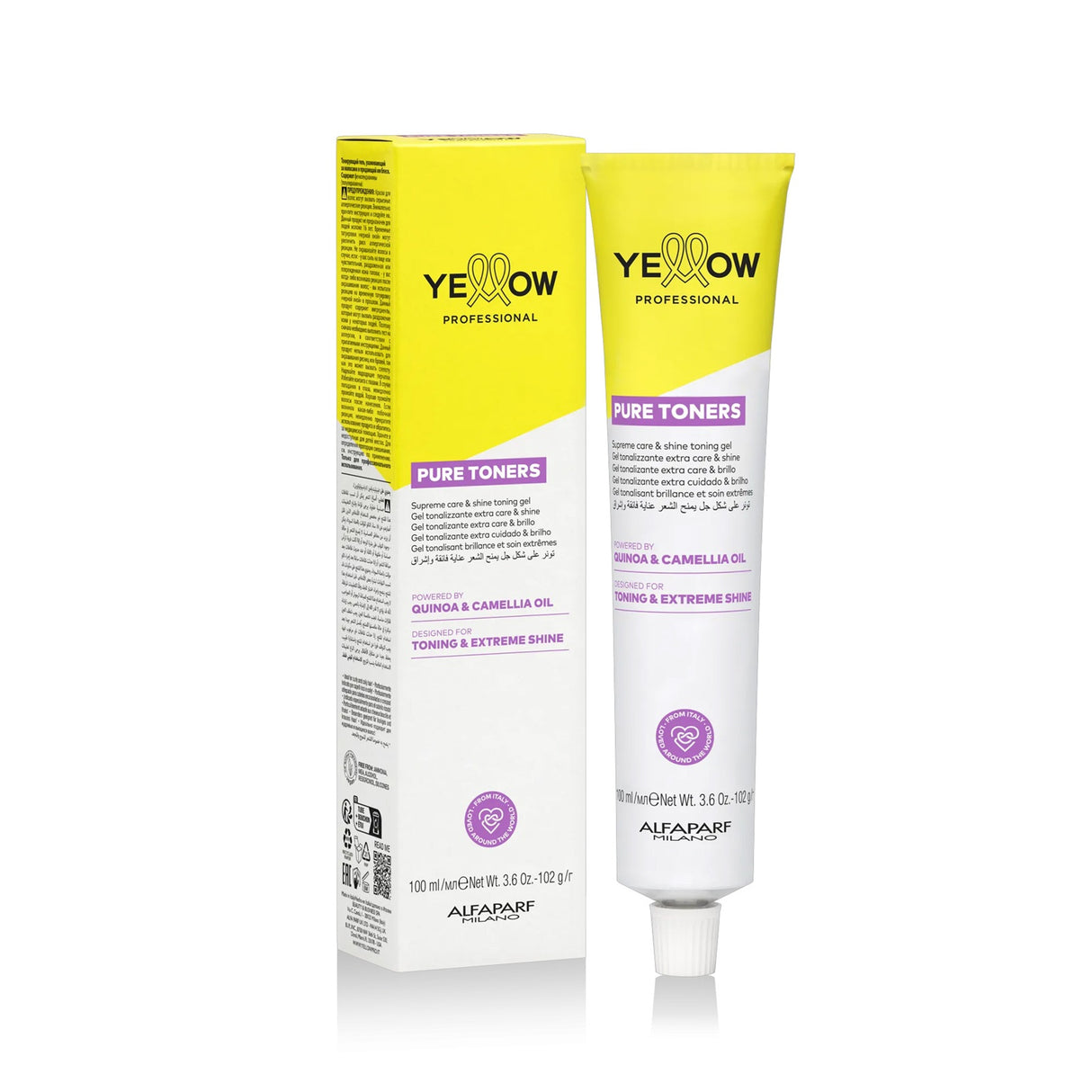 Yellow Professional Pure Toners – Toner Nutritiv fără Amoniac pentru Păr Lucios și Sănătos, 100ml