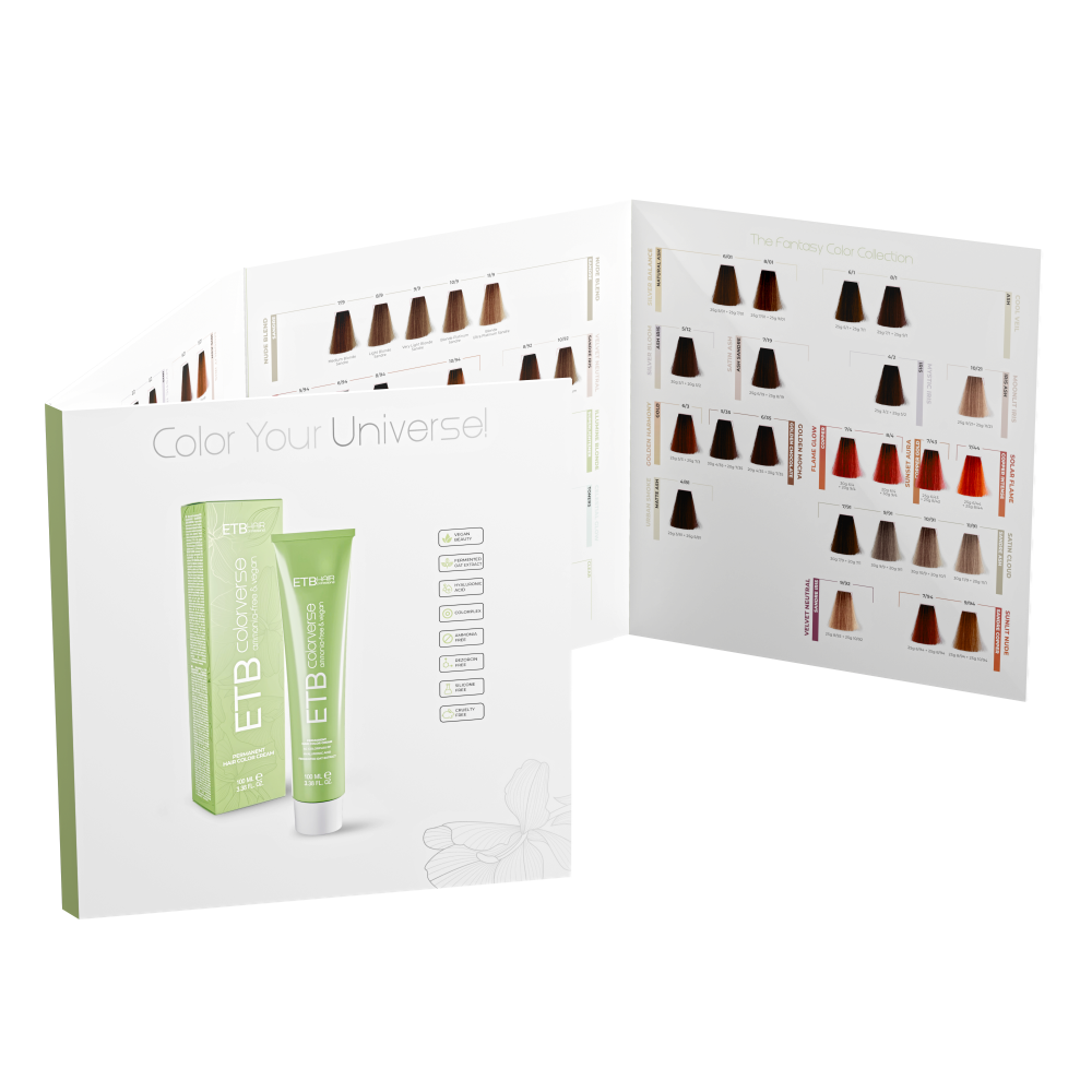 ETB Hair Professional – Catalog Culori pentru Vopsea Fără Amoniac, 70 de Nuanțe