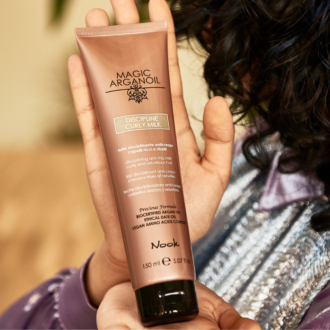 Lapte Anti-Frizz pentru Păr Rebel, cu Ulei de Argan, Nook Magic ArganOil Discipline