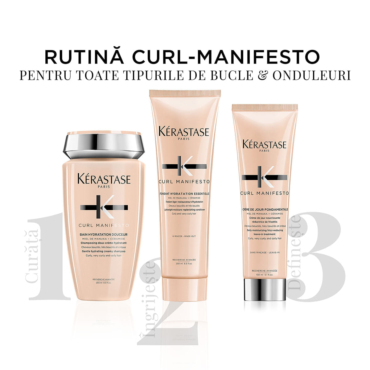 Kerastase Curl Manifesto Set Cadou Trio 2022 (Sampon 250ml+Balsam 200ml+Crema 150ml)