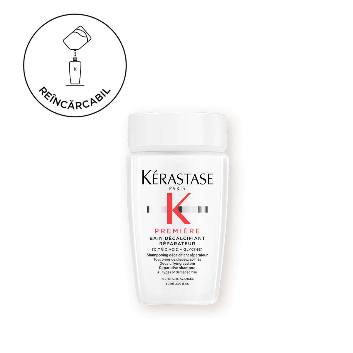 Kérastase Première Bain Décalcifiant Réparateur 80ml – Șampon decalcifiant reparator pentru păr deteriorat