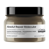 L’Oréal Professionnel Absolut Repair Molecular – Mască concentrată pentru păr deteriorat, cu 5 aminoacizi & peptide, 150ml