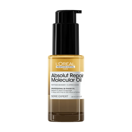 Ulei bifazic de păr L’Oréal Professionnel Absolut Repair Molecular– Anti-Frizz, Hranire Intensă & 100h Strălucire