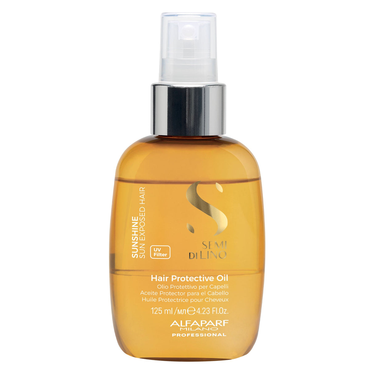 Alfaparf Semi di Lino Sunshine Ulei de Păr Bifazic 125ml – Protecție UV, hidratare și strălucire pentru părul expus la soare