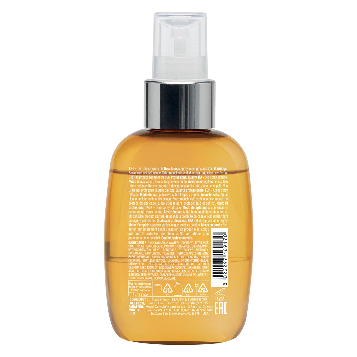 Alfaparf Semi di Lino Sunshine Ulei de Păr Bifazic 125ml – Protecție UV, hidratare și strălucire pentru părul expus la soare