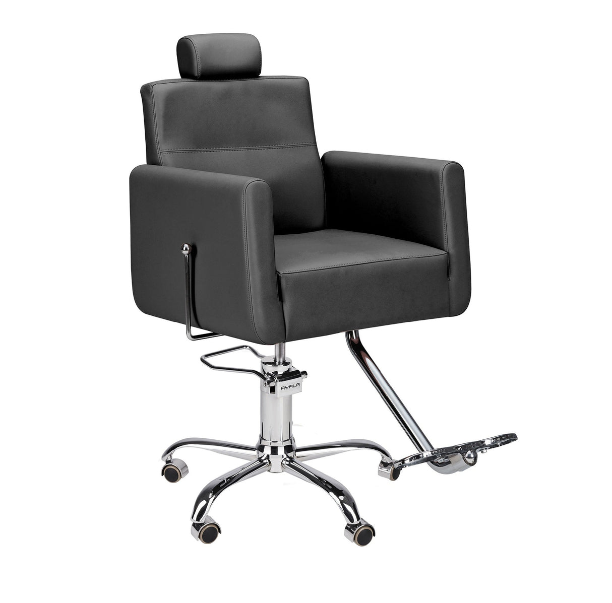 Ayala Scaun de Frizerie Ray 01 Negru cu Bază pe Roți Cromate