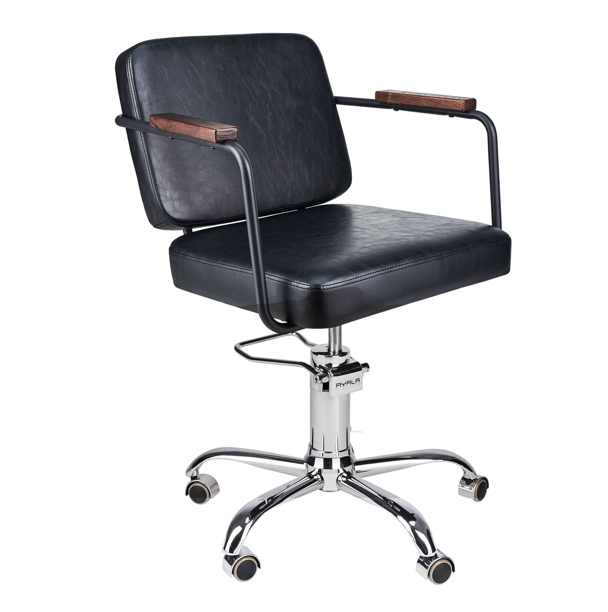 Ayala Enzo 01 – Scaun Profesional de Coafor în Stil Modern cu Bază pe Roți Cromată