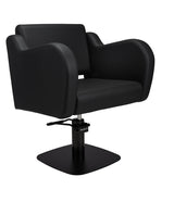 Ayala Holly C1 P-7 Scaun de Coafor Negru cu Cusături Fine Negre și Bază Pătrată Neagră