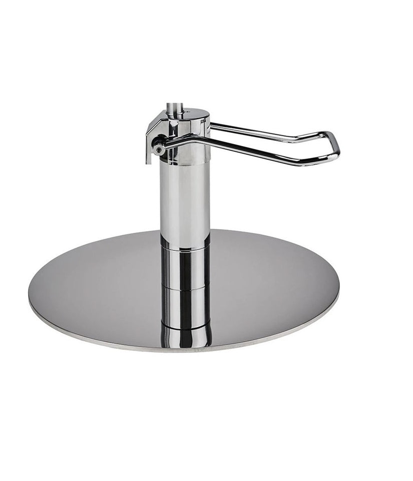 Ayala Holly 01 P-7 Scaun de Coafor Negru cu Cusături Aurii și Bază Rotundă Cromată Argintie