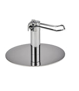 Ayala Holly 01 P-7 Scaun de Coafor Negru cu Cusături Aurii și Bază Rotundă Cromată Argintie