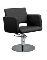 Ayala Lea 01 P-7 Scaun de Coafor Elegant cu Bază Rotundă Cromată Argintie