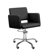 Ayala Lea 01 P-7 Scaun de Coafor Negru cu Bază Mobilă Cromată Argintie