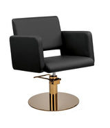 Ayala Lea G1 P-7 Scaun de Coafor Negru cu Bază Rotundă Aurie