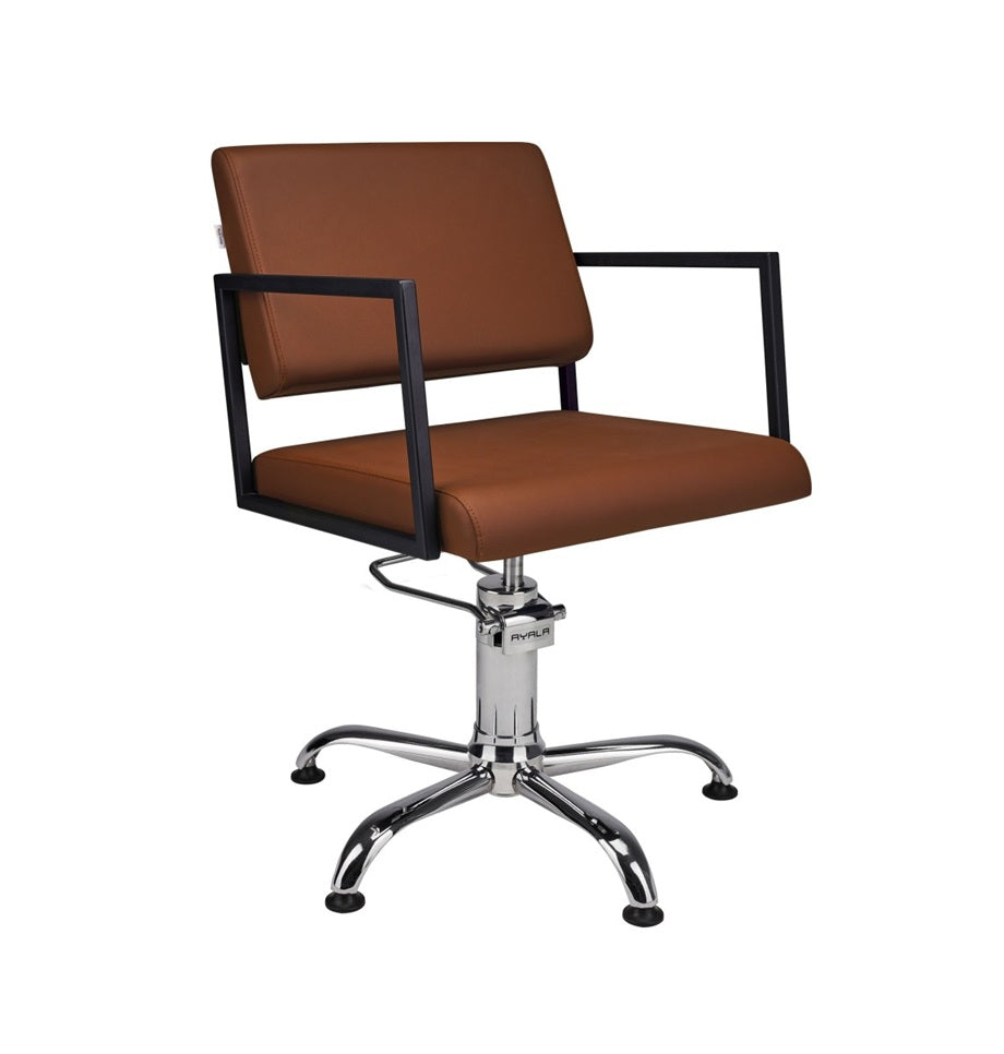 Ayala Loft 01 P-5 Scaun de Coafor Maro cu Bază pe Picioare Negre