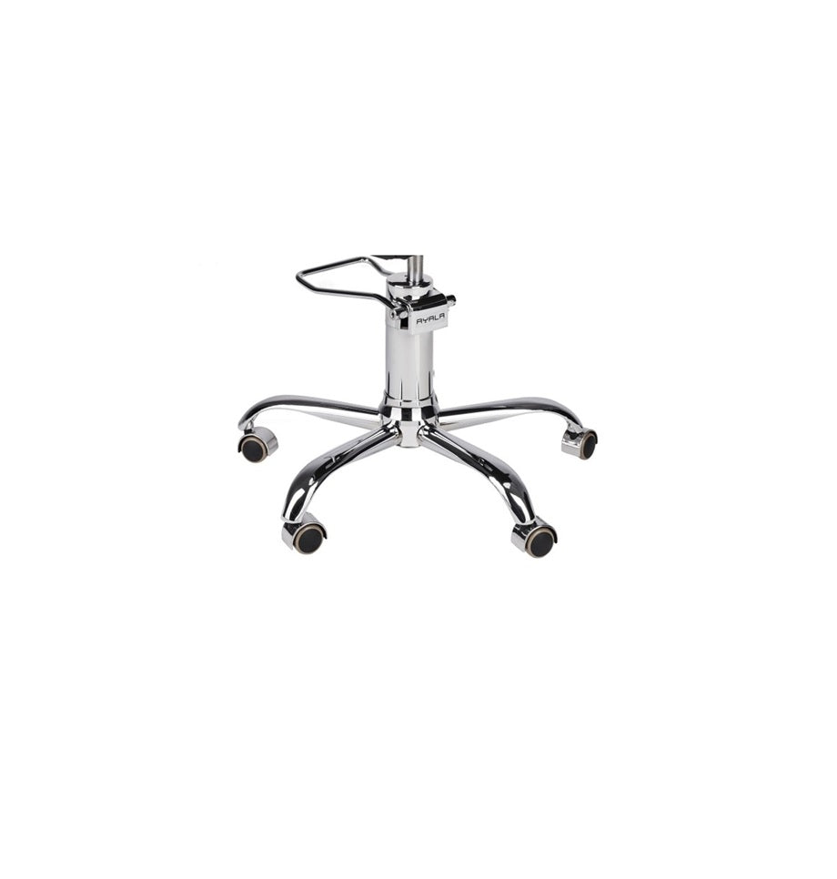 Ayala Loft 01 P-7 Scaun de Coafor Negru cu Bază pe Roti Cromate