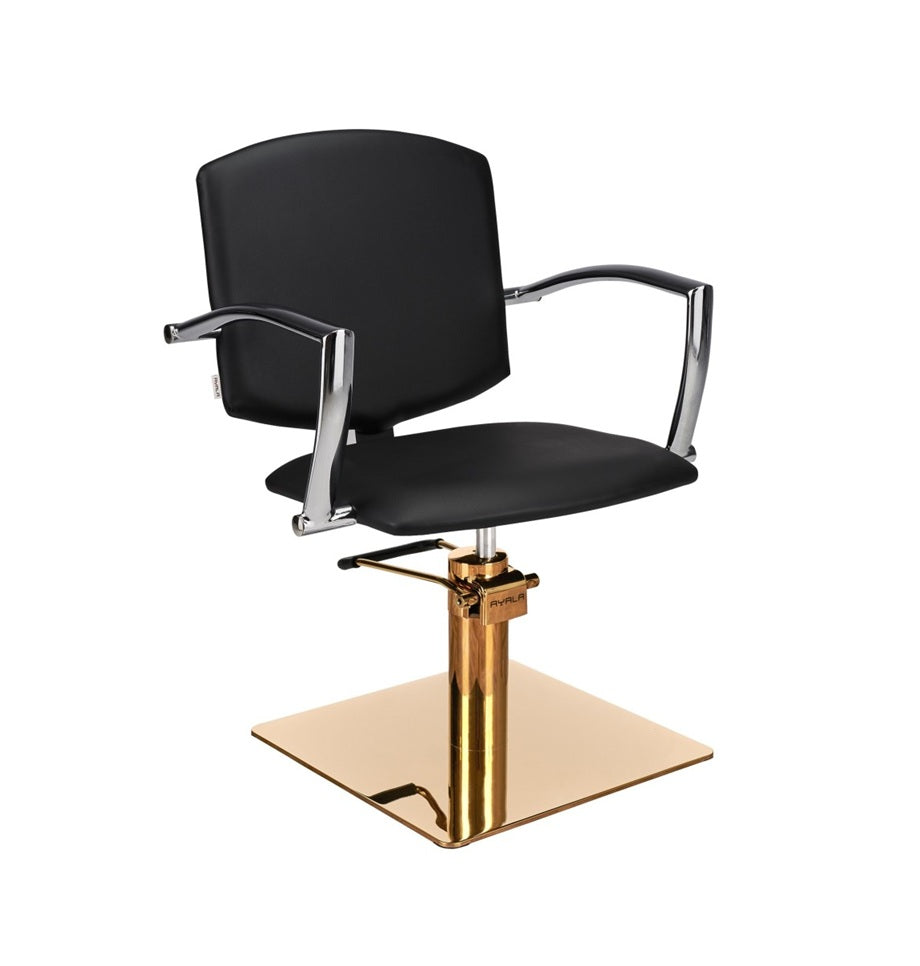 Ayala Pako G1 P-7 Scaun de Coafor Negru cu Bază Pătrată Aurie
