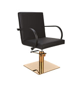 Ayala Pik G1 P-7 Scaun de Coafor Negru cu Bază Pătrată Aurie