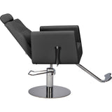 Ayala Scaun de Frizerie Ray 01 Negru / Bază Rotundă Argintie