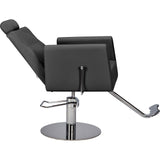 Ayala Scaun de Frizerie Ray 01 Negru / Bază Rotundă Argintie