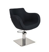 Ayala Thomas 01 P-7 Scaun de Coafor Negru cu Bază Pătrată Argintie