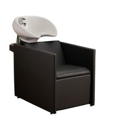 Ayala Luna P-7 Unitate de Spălare 1 Loc,Post Negru cu Chiuvetă Albă